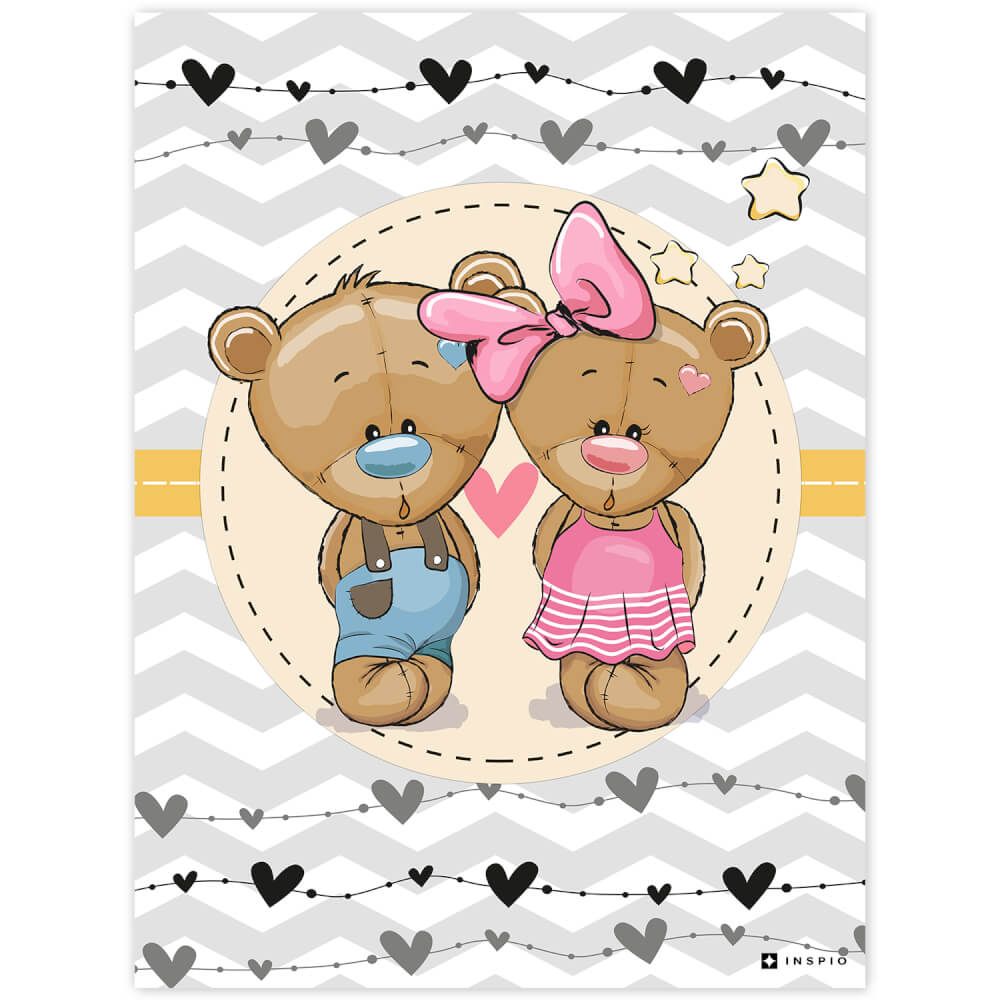 Bild für Babyzimmer verliebt Teddybären