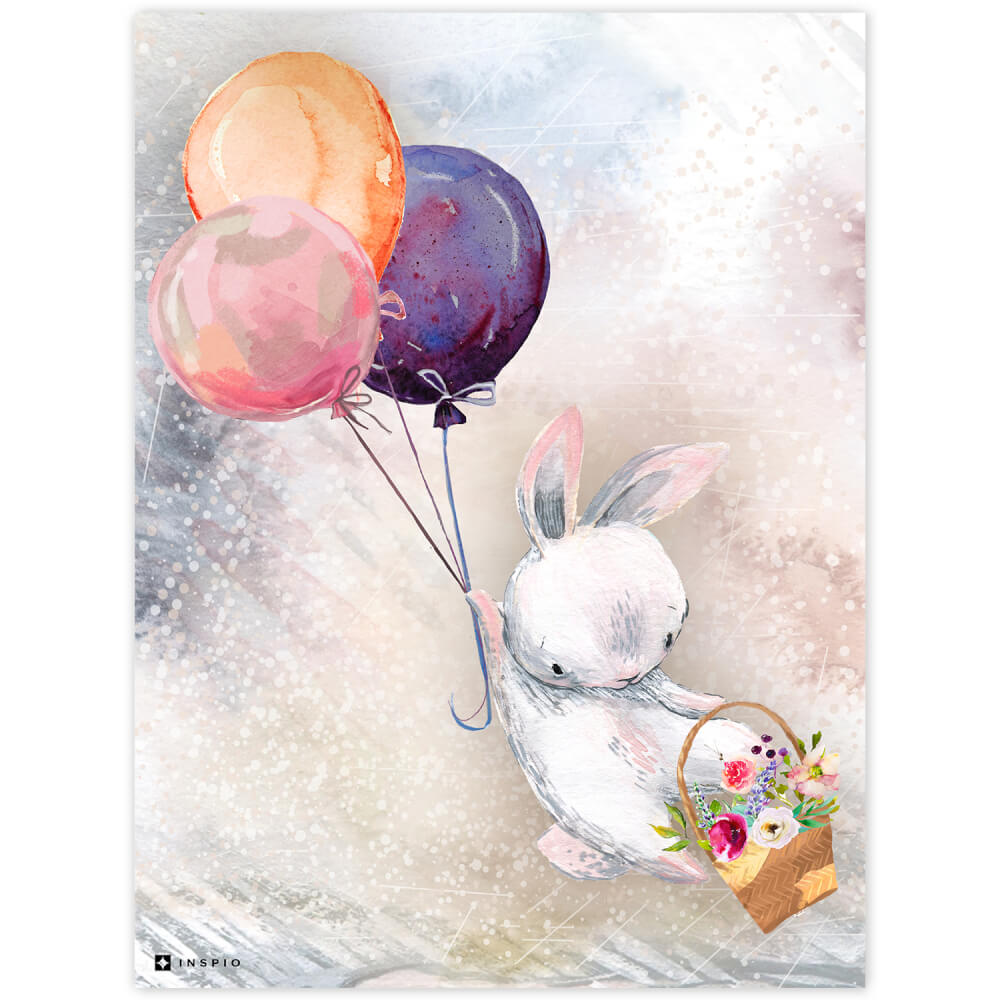 Bild für Kinder Hase mit Luftballons