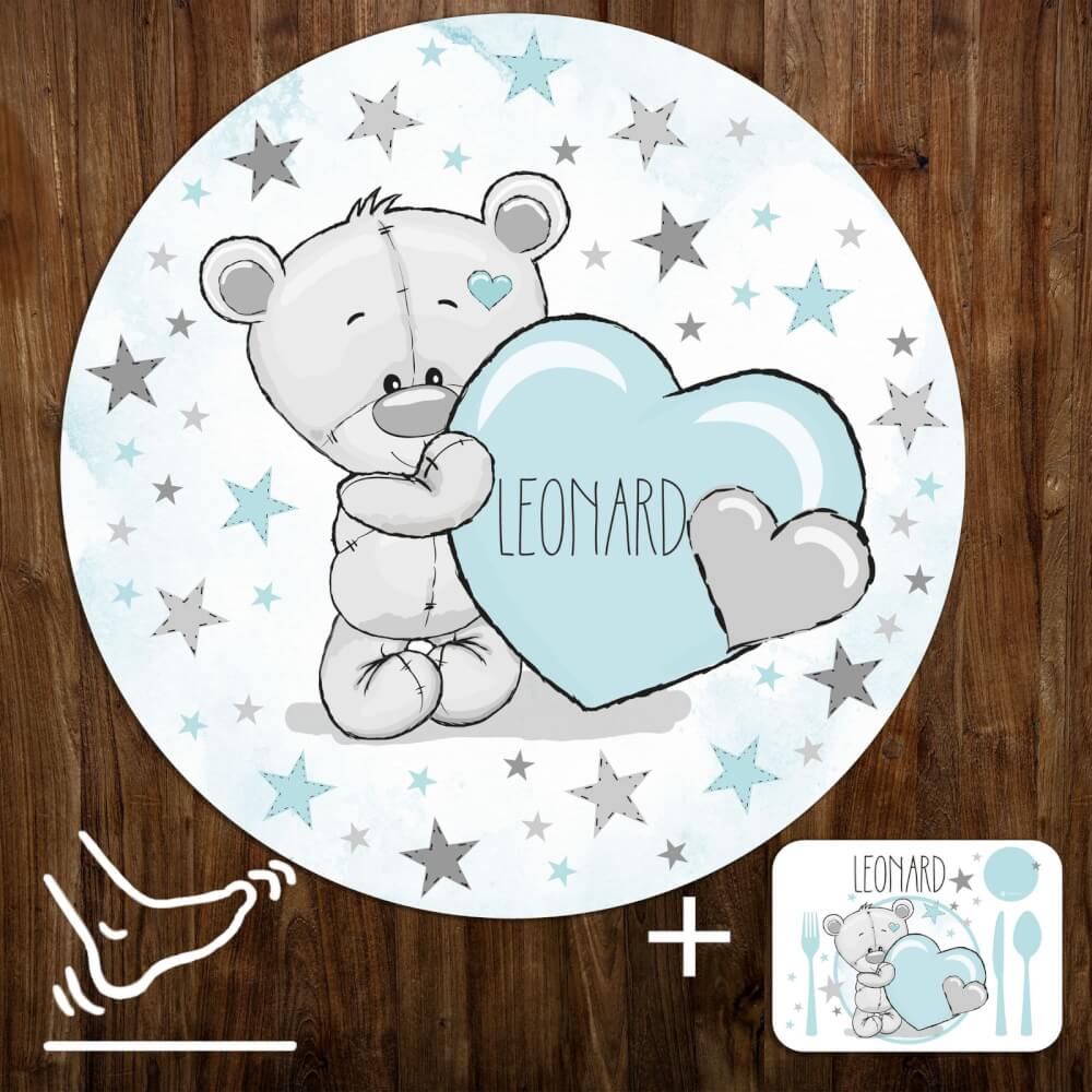 Teppich für kinder - Teddybären mit dem Namen Ihres Kindes